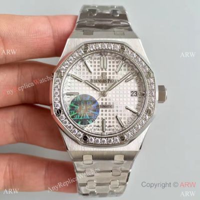 Buy AAA Grade Replica Watches - JF Factory Audemars Piguet Royal Oak Stainless Steel Diamond Watch